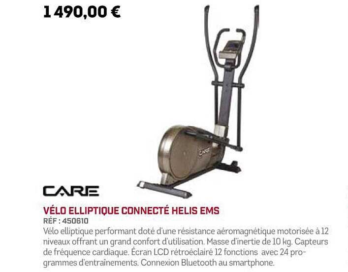 vélo elliptique connecté helis ems care