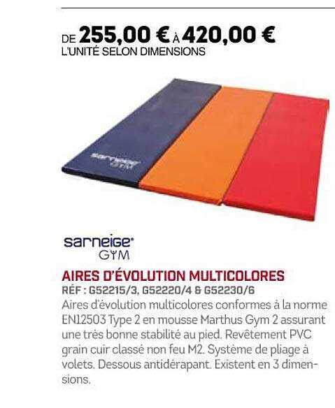 aires d'évolution multicolores sarneige gym