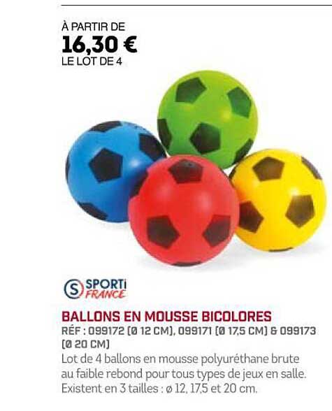 ballons en mousse bicolores sporti france