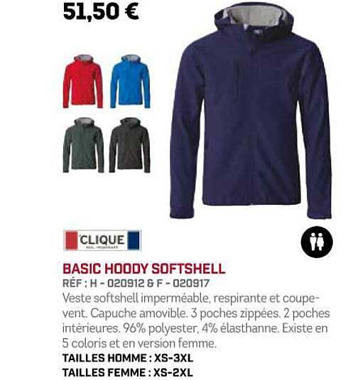 basic hoody softshell clique
