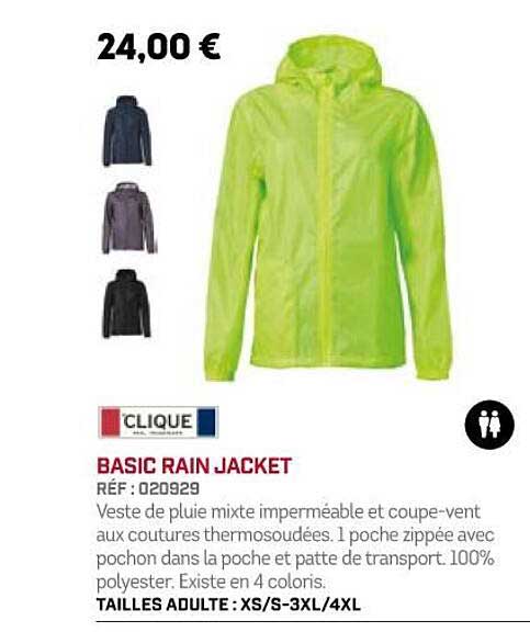 basic rain jacket clique