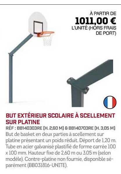 but extérieur scolaire à scellement sur platine