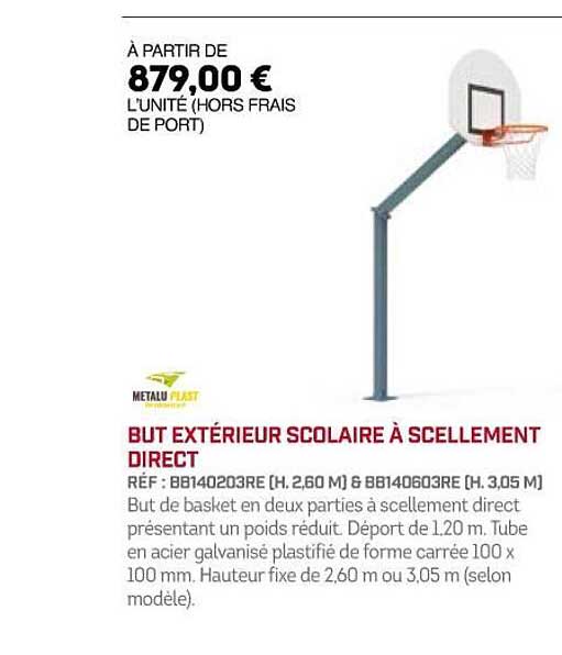 but extérieur scolaire à scellement direct
