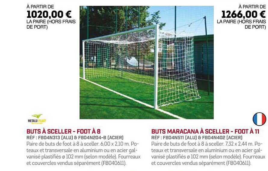 buts à sceller - foot à 8, buts maracana à sceller - foot à 11