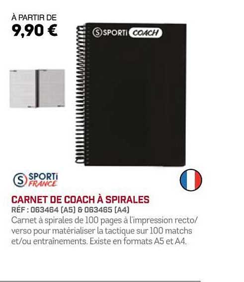 carnet de coach à spirales sporti france