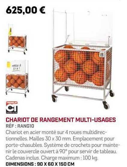 chariot de rangement multi-usages