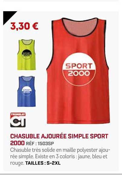 chasuble ajourée simple sport 2000