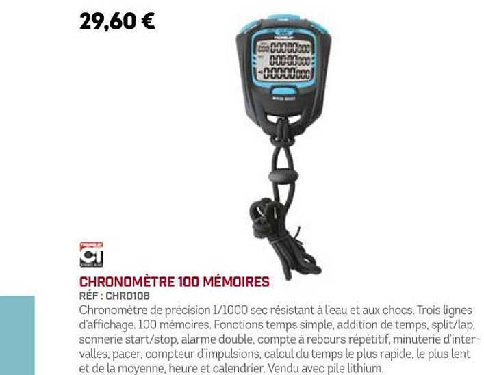 chronomètre 100 mémoires