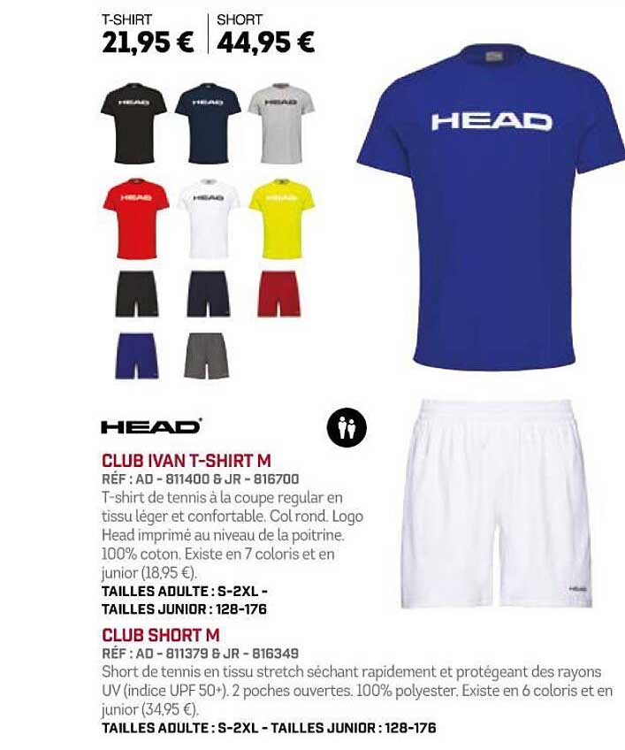 club ivan t-shirt m, club short m head
