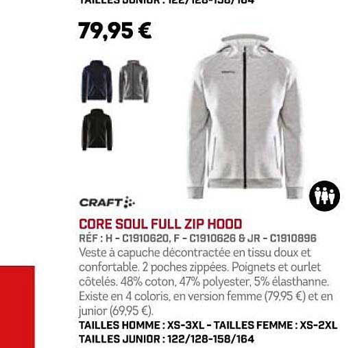 core soul full zip hood craft