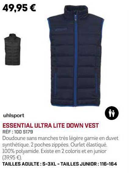 essential ultra lite down vest uhlsport