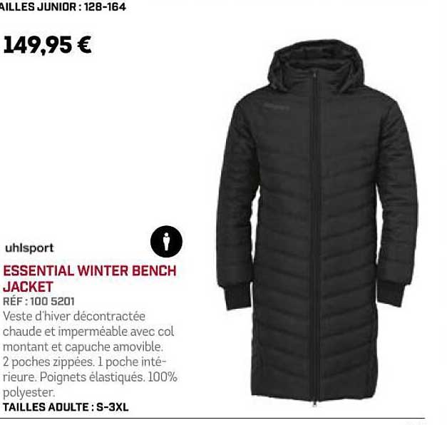 essential winter bench jacket uhlsport