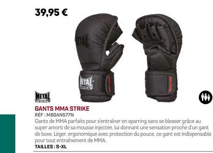 gants mma strike metal