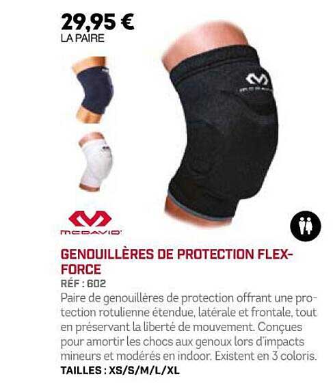 genouillères de protection flex-force mcdavid