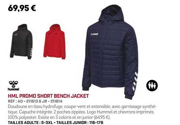 hml promo short bench jacket hummel