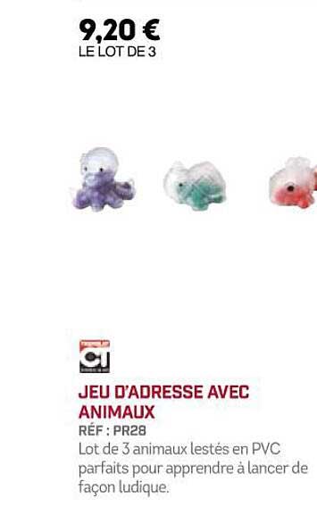 jeu d'adresse avec animaux