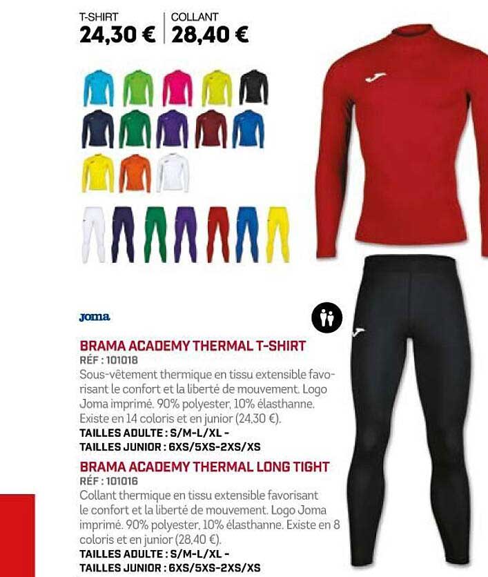 joma brama academy thermal t-shirt brama academy thermal long tight