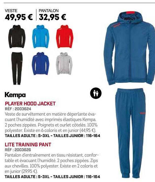 kempa player hood jacket life training pant