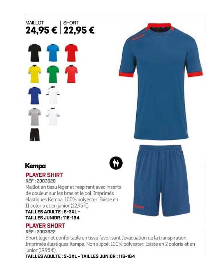 kempa player shirt player short