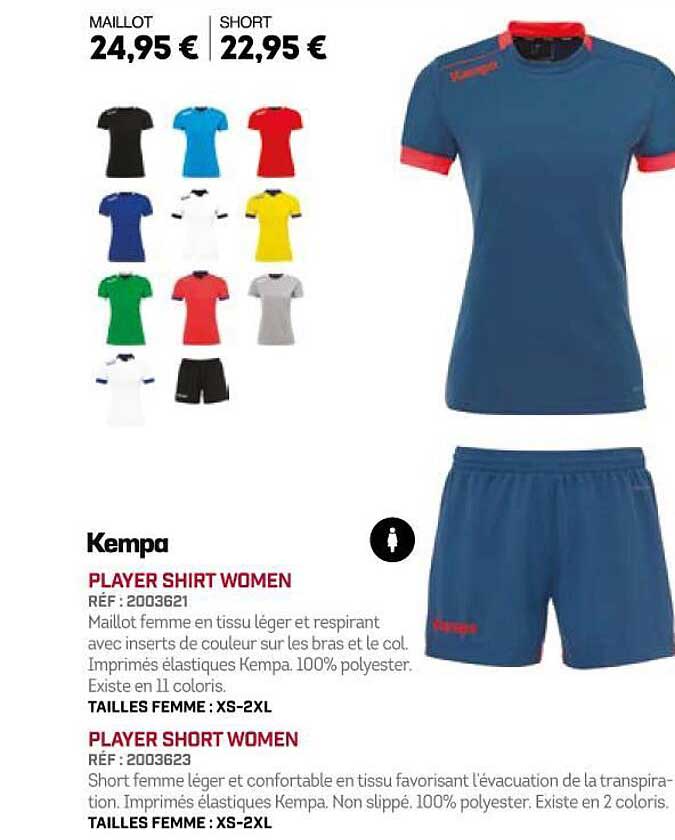 kempa player shirt women player short women