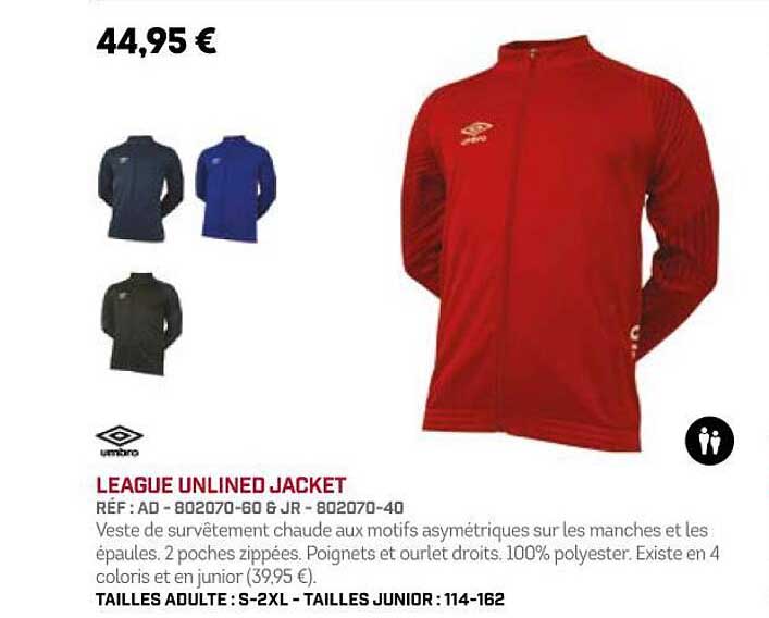 league unlined jacket umbro
