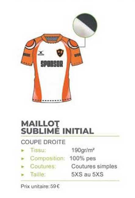 maillot sublimé initial