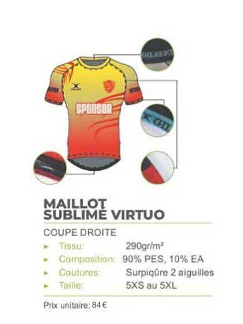 maillot sublimé virtuo