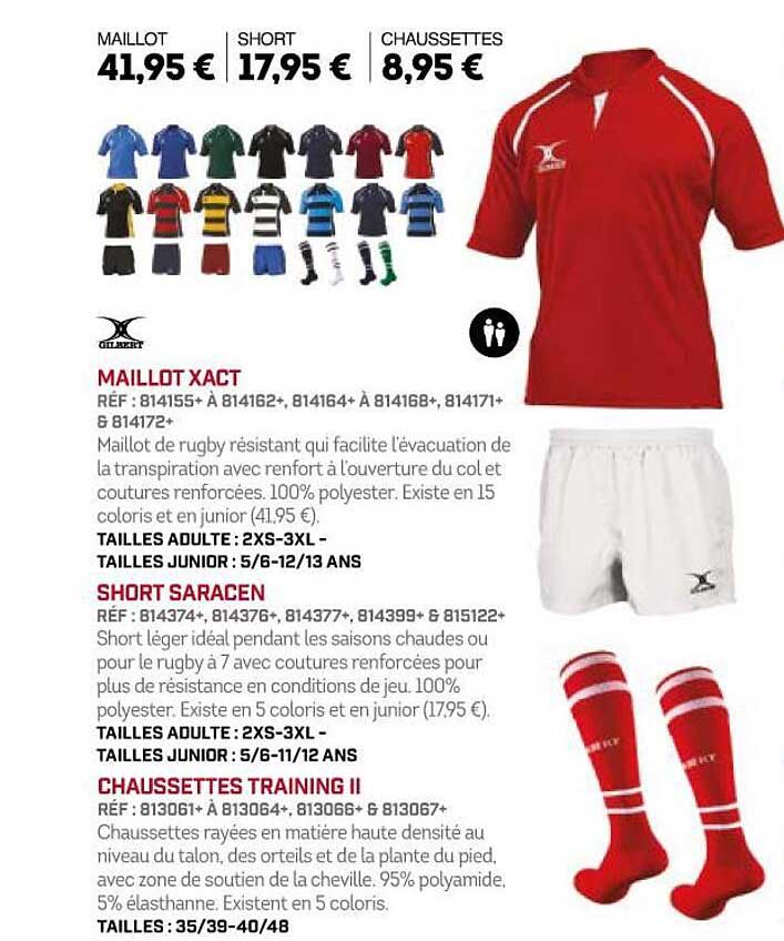 maillot xact short saracen chaussettes training ii