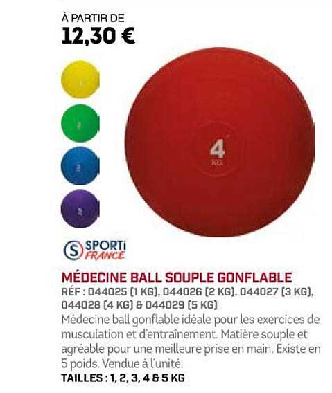 médecine ball souple gonflable sporti france