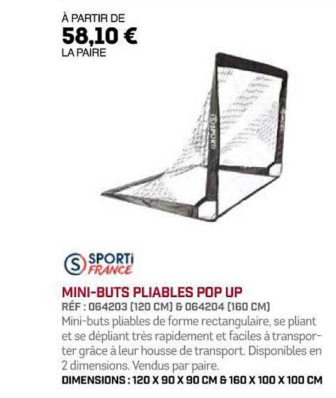 mini-buts pliables pop up sporti france