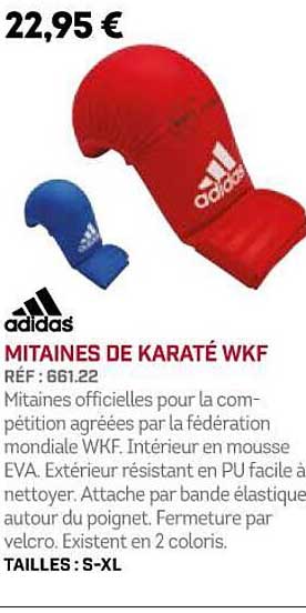 mitaines de karaté wkf adidas