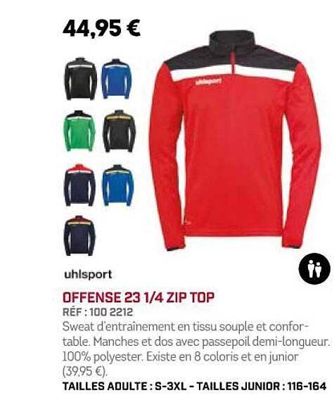 offense 23 1 4 zip top uhlsport
