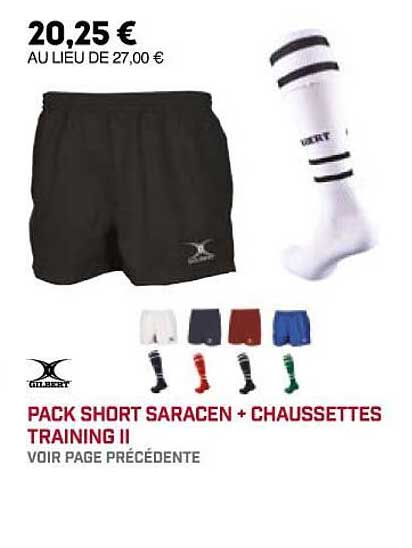 pack short saracen + chaussettes training ii