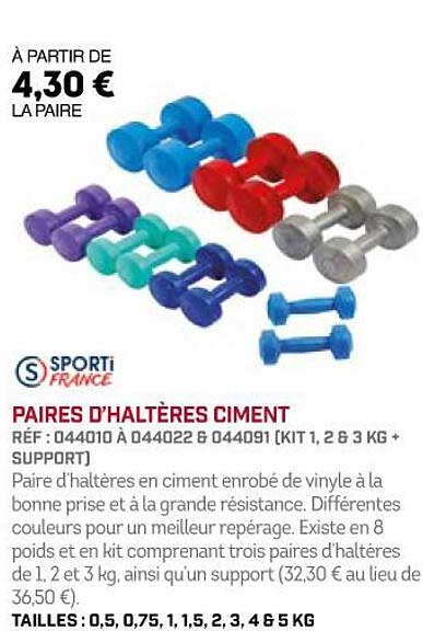 paires d'haltères ciment sporti france