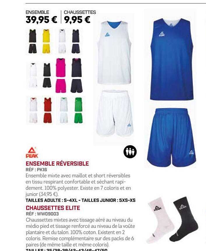 Peak Ensemble Réversible Chaussettes Elite