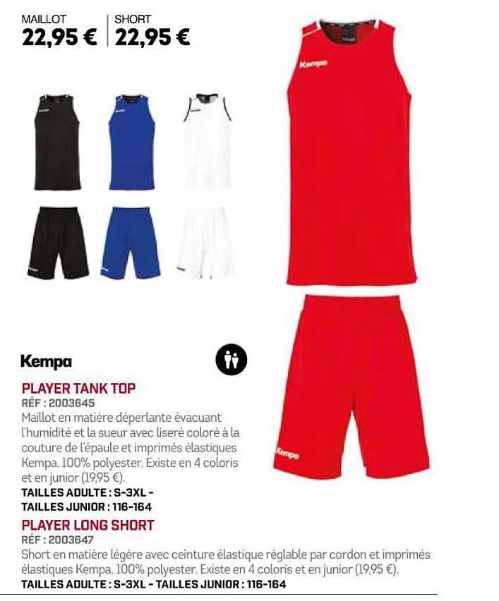 player tank top player long short kempa