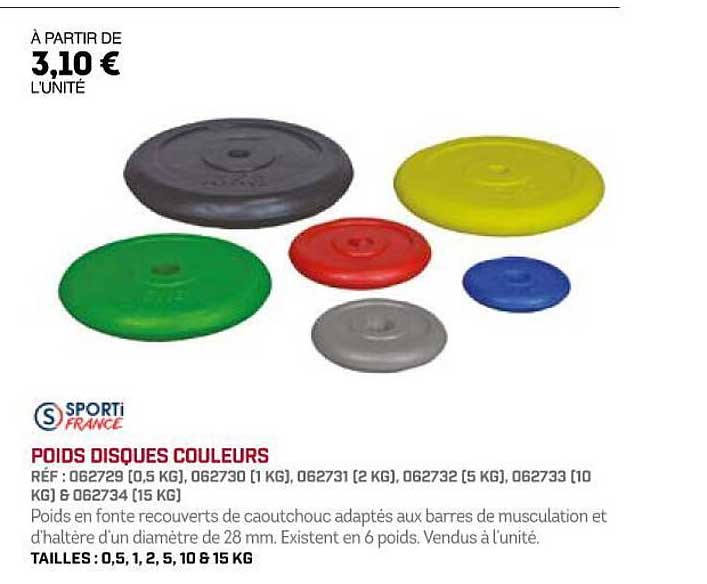 poids disques couleurs sporti france