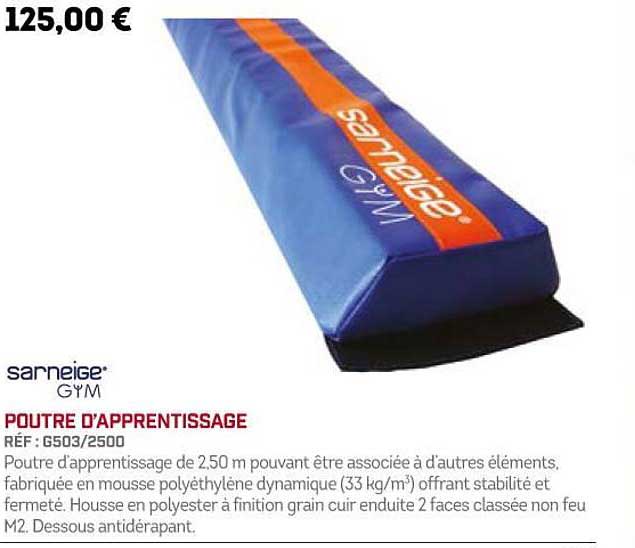 poutre d'apprentissage sarneige gym