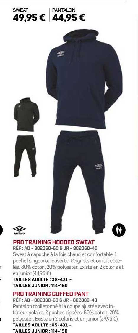 pro training hooded sweat pro training cuffed pant umbro