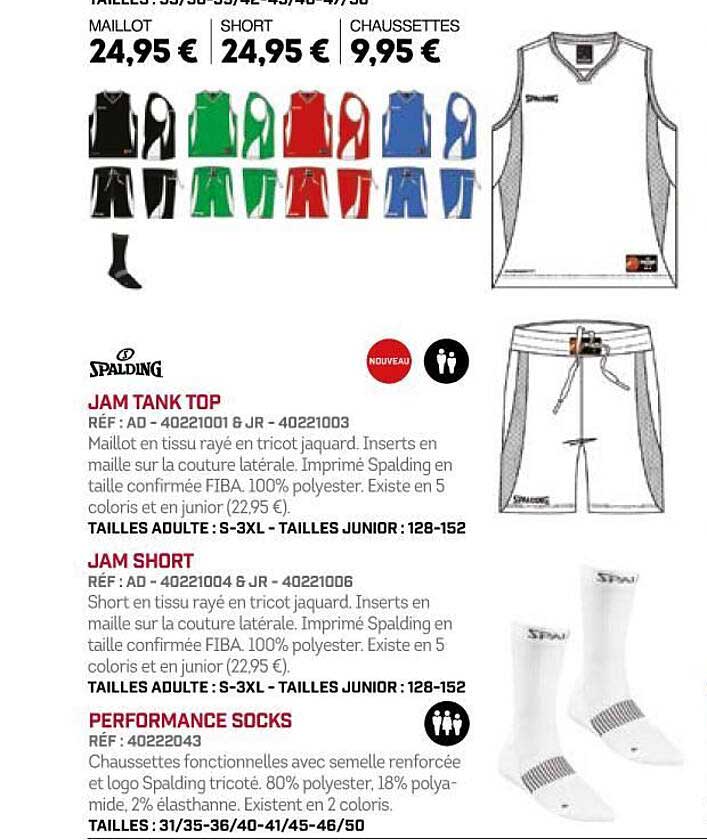 spalding jam tank top jam short performance socks