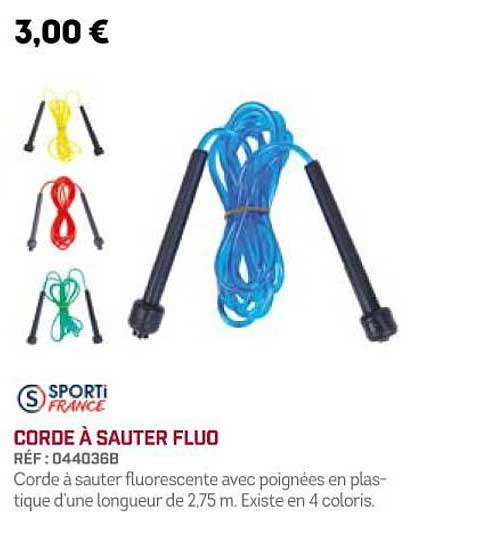 sporti france corde à sauter fluo