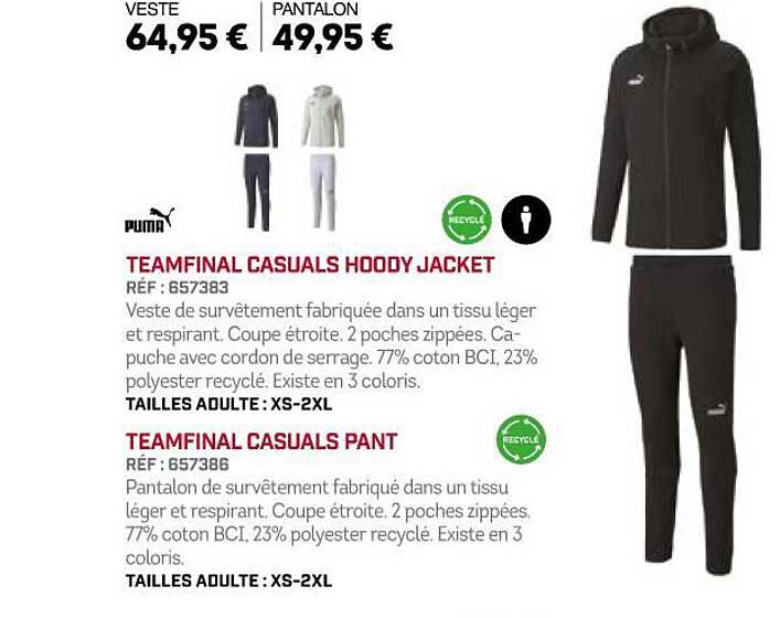 teamfinal casuals hoody jacket teamfinal casuals pant puma