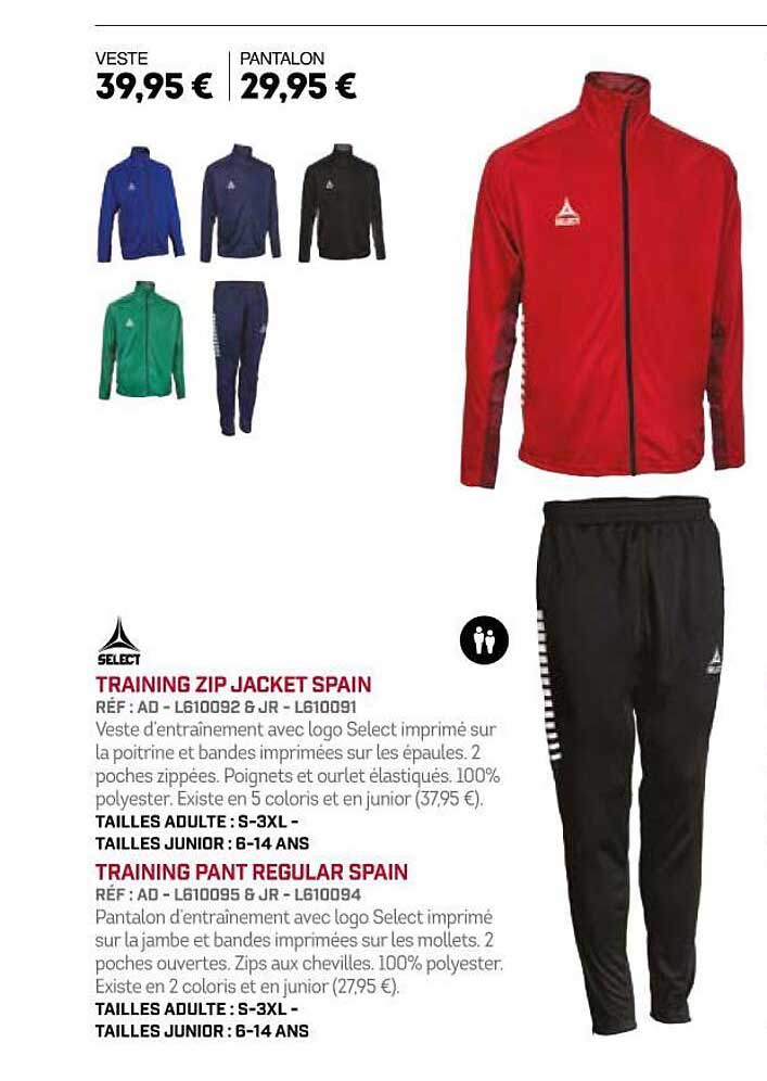 training zip jacket spain training pant regular spain