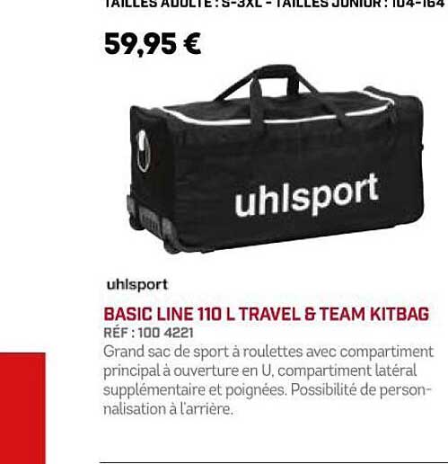 uhlsport basic line 110 l travel & team kitbag