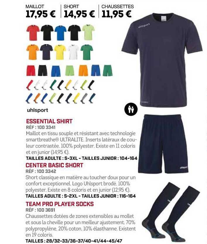 Uhlsport Essential Shirt Center Basic Short Team Pro Player Socks