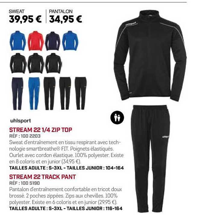 uhlsport stream 22 1 4 zip top stream 22 track pant
