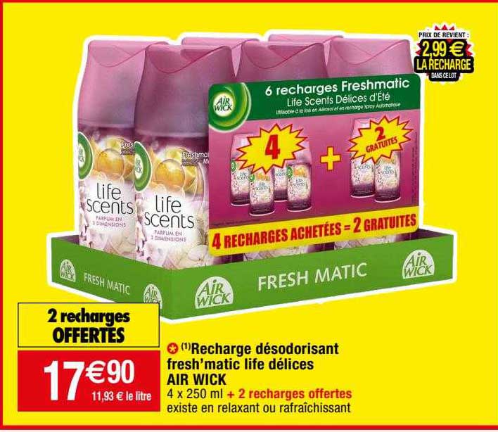 recharge désodorisant fresh'matic life délices air wick