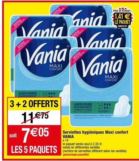 serviettes hygiéniques maxi confort vania