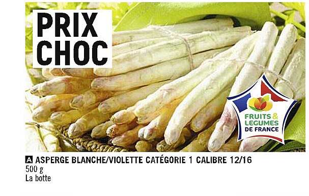 asperge blanche-violette catégorie 1 calibre 12-16