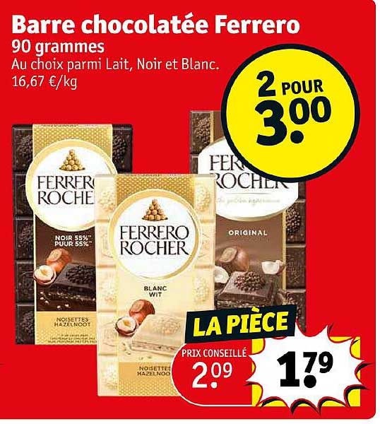 barre chocolatée ferrero